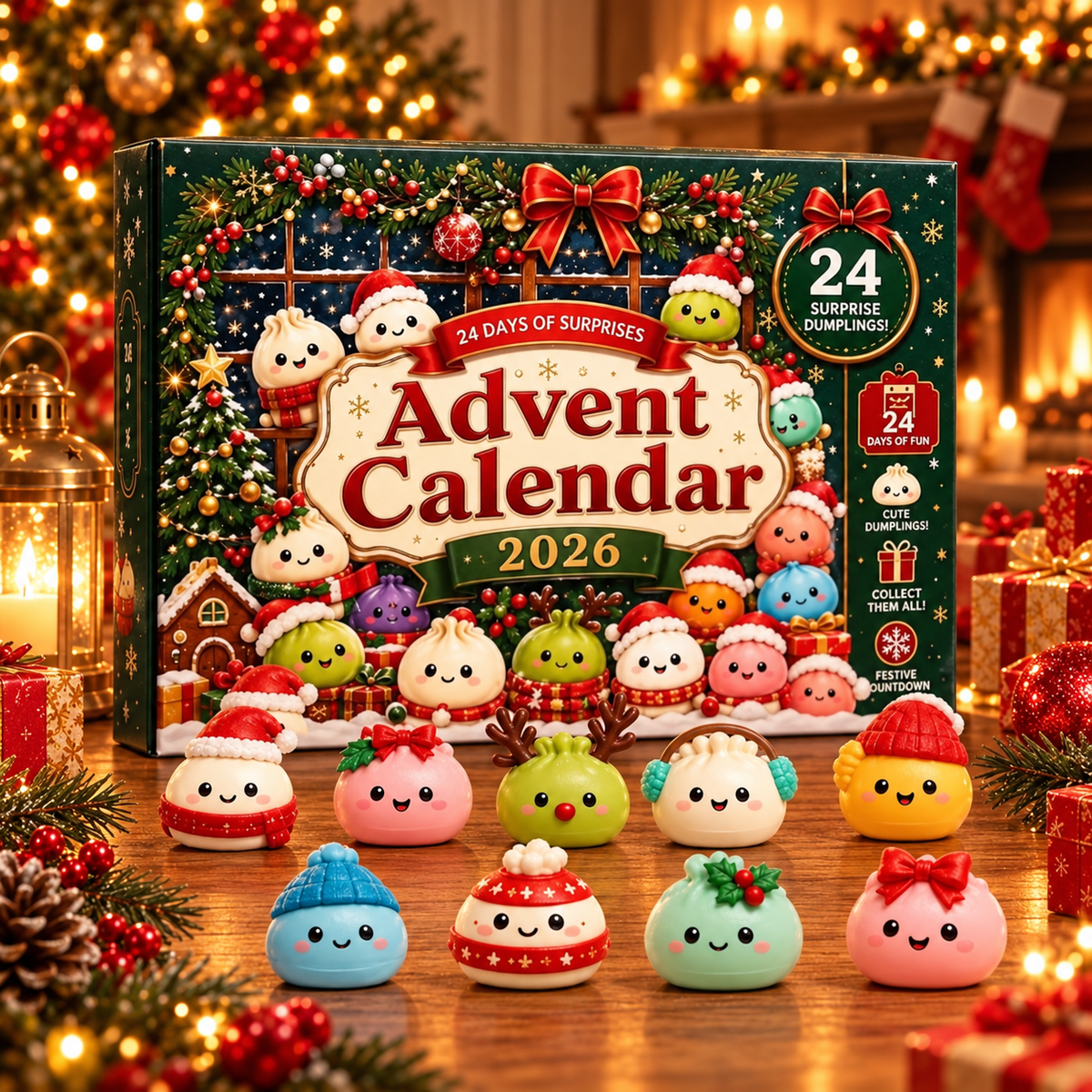 🎅 CHRISTMAS SPECIAL 50%OFF🔥 | 24 Days of Mini Squishies –🎄 Cute 2026 Advent Calendar with Daily Dumpling Surprises🎁