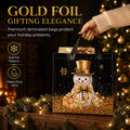 🎄 LIMITED‑TIME 70% OFF! ✨ Black Christmas Non Woven Gift Tote Bag – Gold Foil, Reusable, Sturdy Handles 🎁
