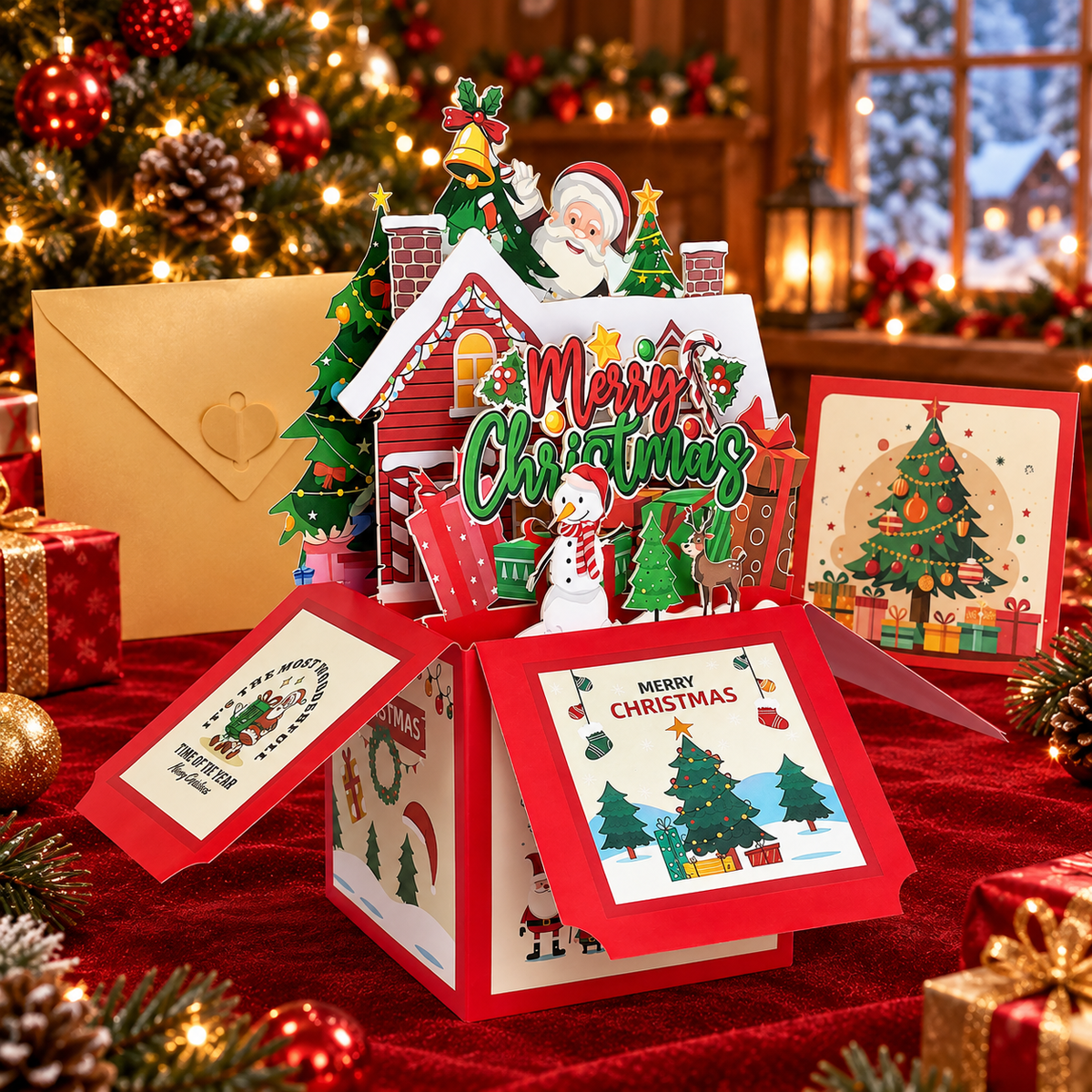 ⏰LAST DAY 50% OFF 🎄Handmade 3D Christmas Money Card – Pop-Up Holiday Card with Cash Envelope & Messa