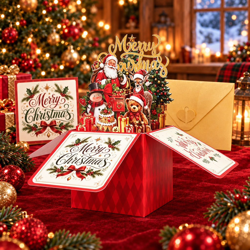 ⏰LAST DAY 50% OFF 🎄Handmade 3D Christmas Money Card – Pop-Up Holiday Card with Cash Envelope & Messa