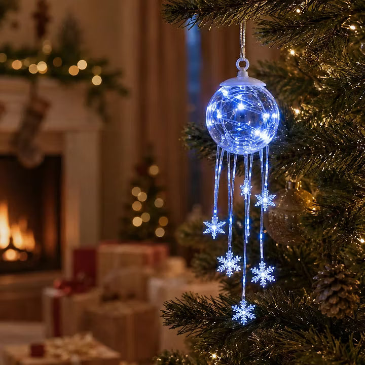 ⛄Winter Magic Snowflake Cascade – LED Hanging Christmas Ornament❄️