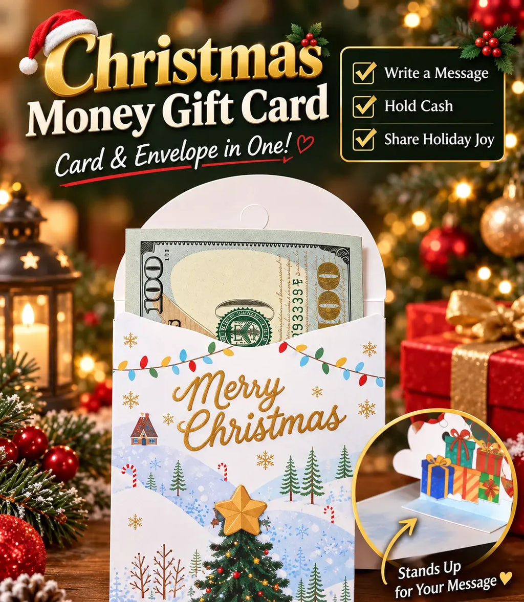 ⏰LAST DAY 50% OFF 🎄Handmade 3D Christmas Money Card – Pop-Up Holiday Card with Cash Envelope & Messa