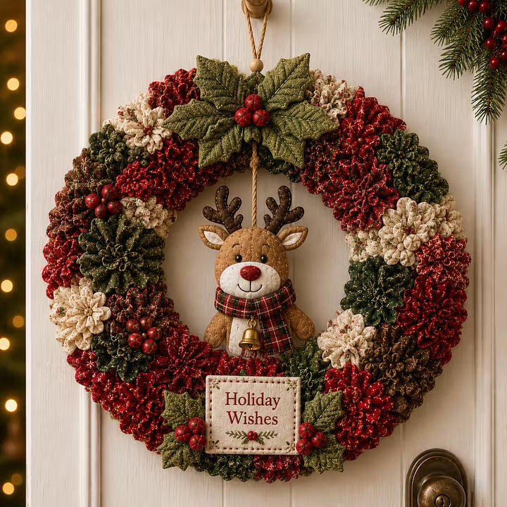 🎄 3D Fabric Poke Wreath DIY Kit