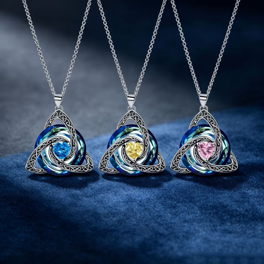 🔥LAST DAY 50% OFF - ✝️Birthstone Celtic Trinity Knot Necklace ✨