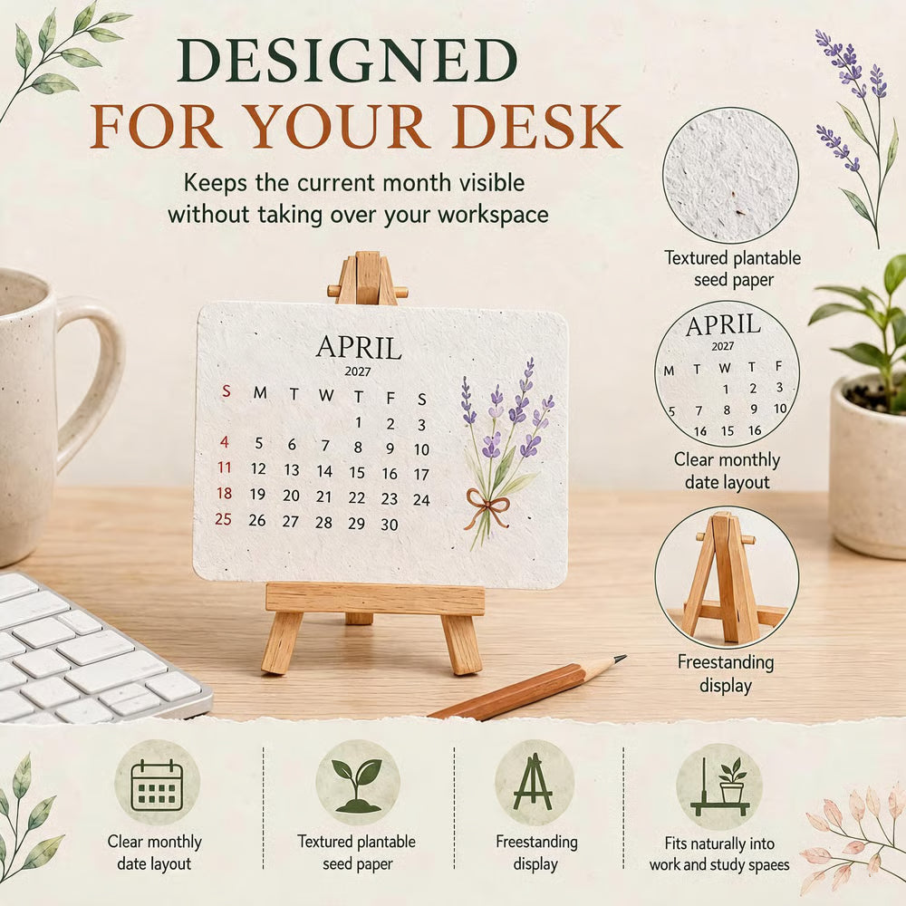 🌱Eco-Friendly Plantable "Timeless" Seed Calendar 2027 ✨ Plan•Plant•Grow•Enjoy