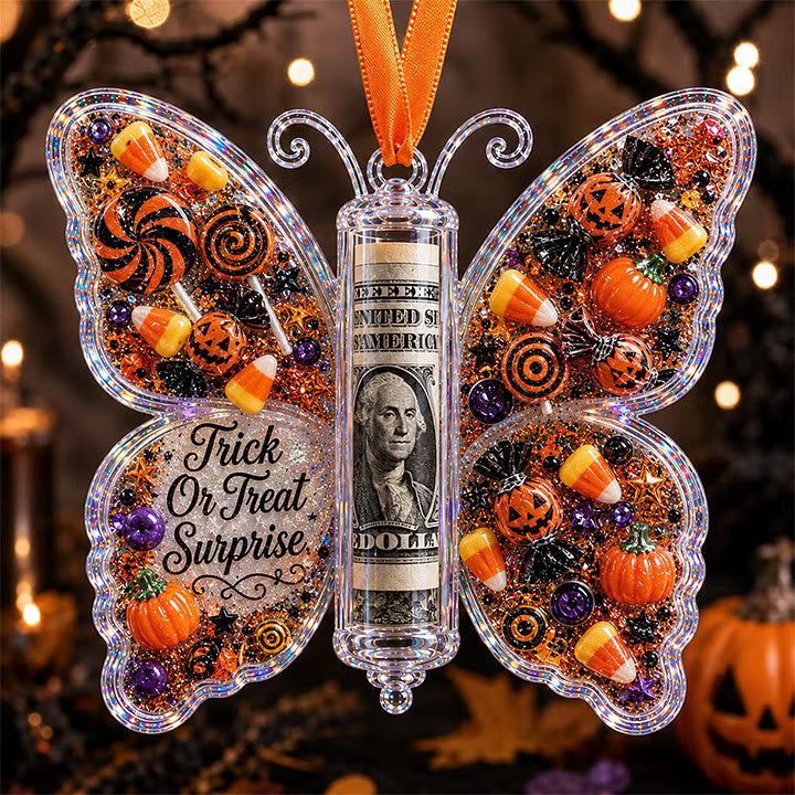 🦋🎃 Halloween Butterfly Cash Holder Ornament