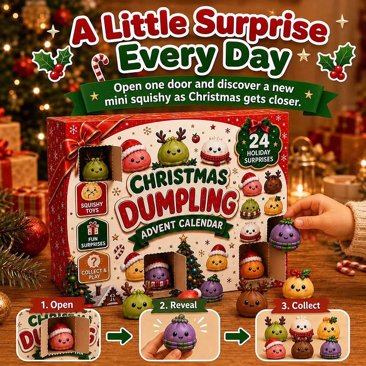 🎅 CHRISTMAS SPECIAL 50%OFF🔥 | 24 Days of Mini Squishies –🎄 Cute 2026 Advent Calendar with Daily Dumpling Surprises🎁