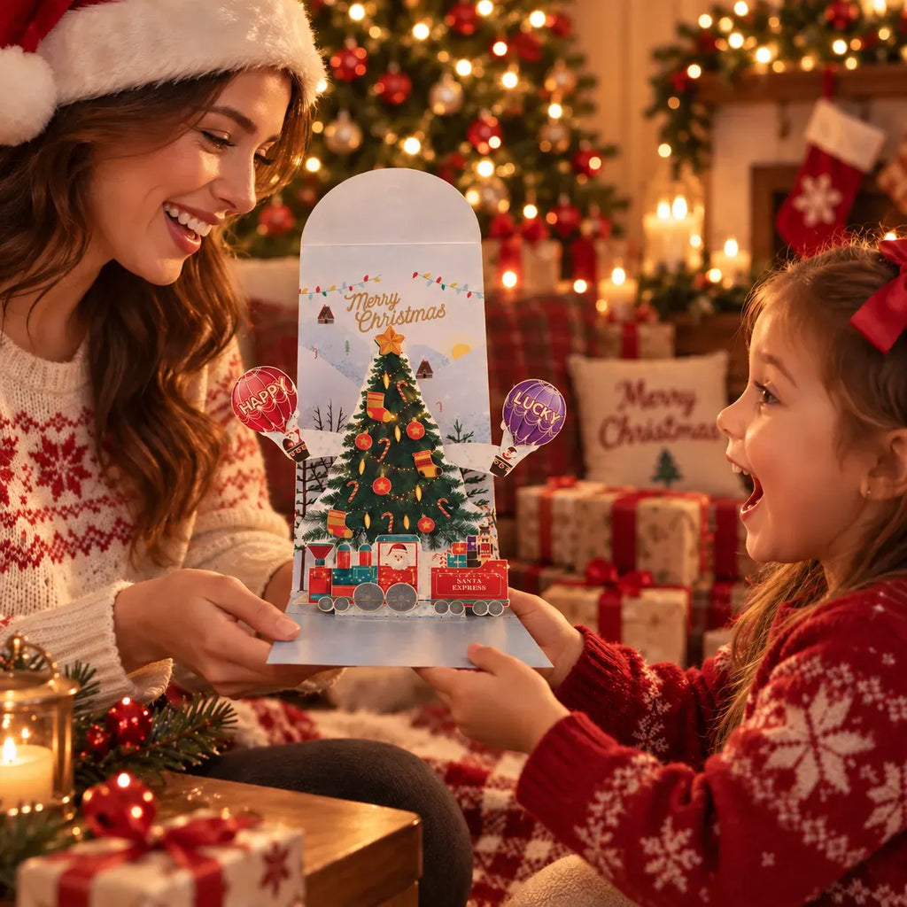 ⏰LAST DAY 50% OFF 🎄Handmade 3D Christmas Money Card – Pop-Up Holiday Card with Cash Envelope & Messa