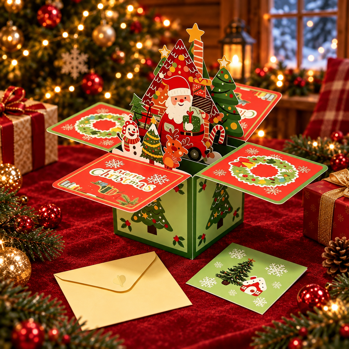 ⏰LAST DAY 50% OFF 🎄Handmade 3D Christmas Money Card – Pop-Up Holiday Card with Cash Envelope & Messa