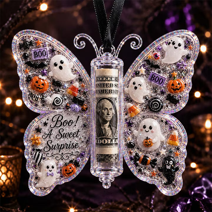🦋🎃 Halloween Butterfly Cash Holder Ornament