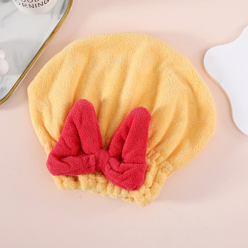 🔥Buy 2 Get 1 Free! Coral Velvet Cute Bow Hair Drying Cap🛁
