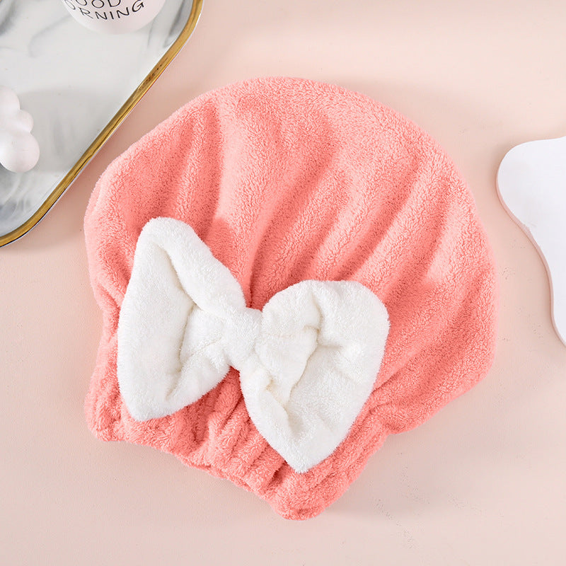 🔥Buy 2 Get 1 Free! Coral Velvet Cute Bow Hair Drying Cap🛁
