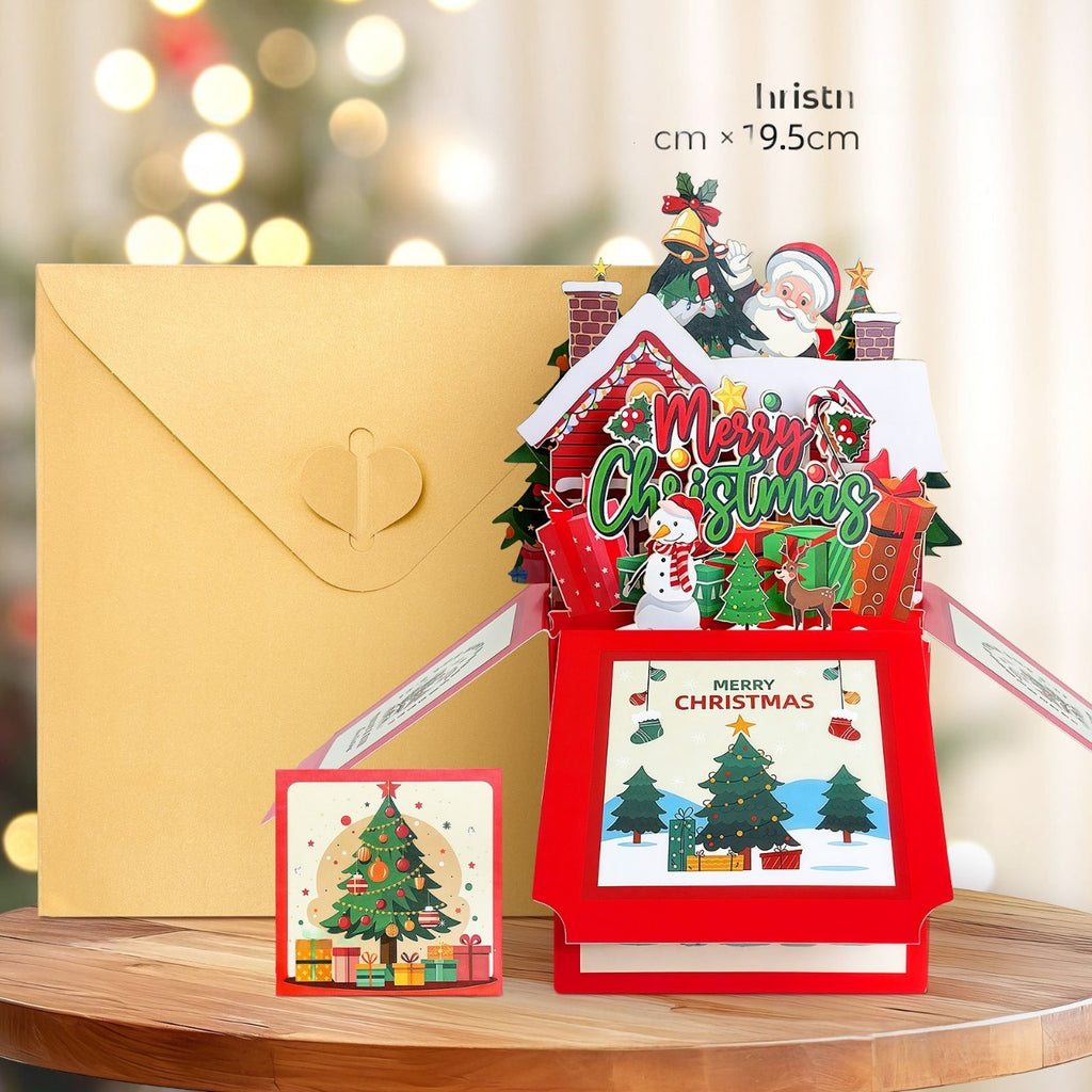 ⏰LAST DAY 50% OFF 🎄Handmade 3D Christmas Money Card – Pop-Up Holiday Card with Cash Envelope & Messa