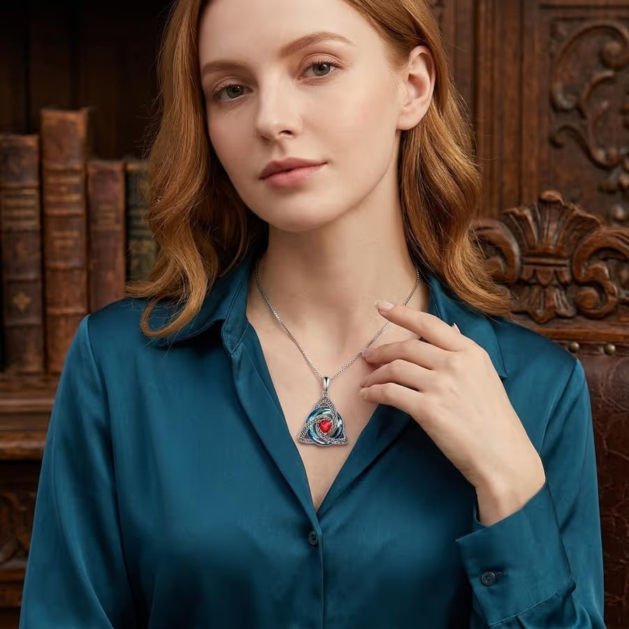 🔥LAST DAY 50% OFF - ✝️Birthstone Celtic Trinity Knot Necklace ✨