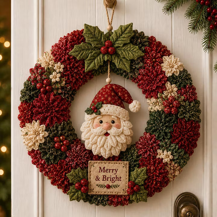 🎄 3D Fabric Poke Wreath DIY Kit