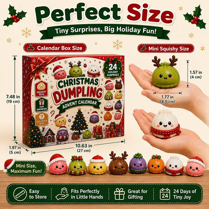🎅 CHRISTMAS SPECIAL 50%OFF🔥 | 24 Days of Mini Squishies –🎄 Cute 2026 Advent Calendar with Daily Dumpling Surprises🎁