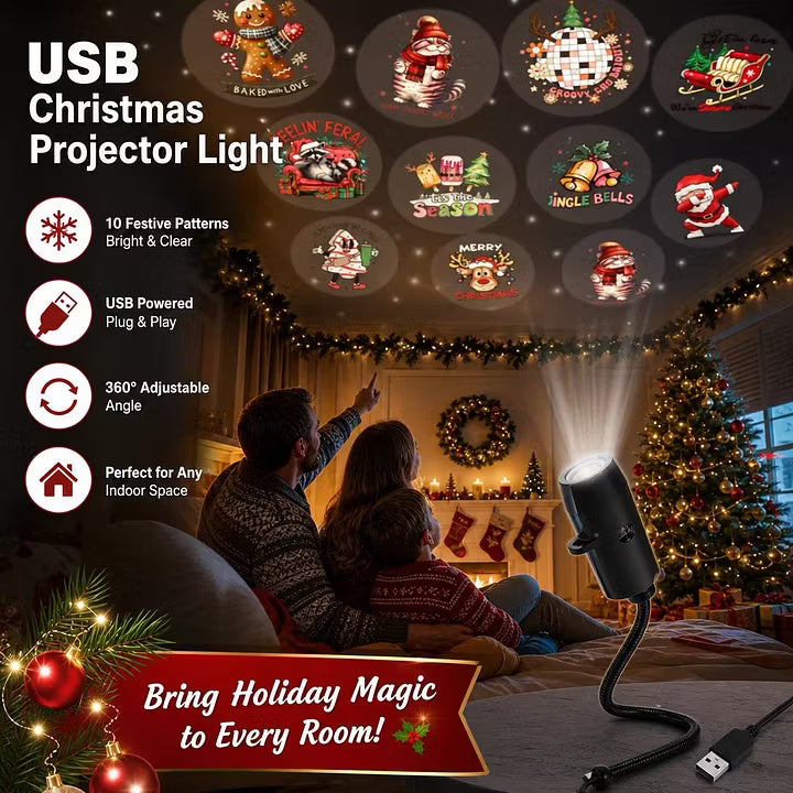 ✨Plug-&-Play HD Christmas Projector – 6 or 10 Festive Scenes(📦Buy 3 Free Shipping)