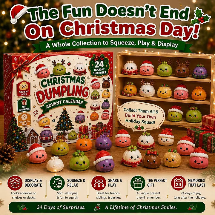 🎅 CHRISTMAS SPECIAL 50%OFF🔥 | 24 Days of Mini Squishies –🎄 Cute 2026 Advent Calendar with Daily Dumpling Surprises🎁